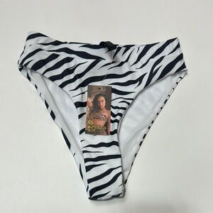 Sommer ray Zebra Print high waisted Bikini Bottoms Sz s